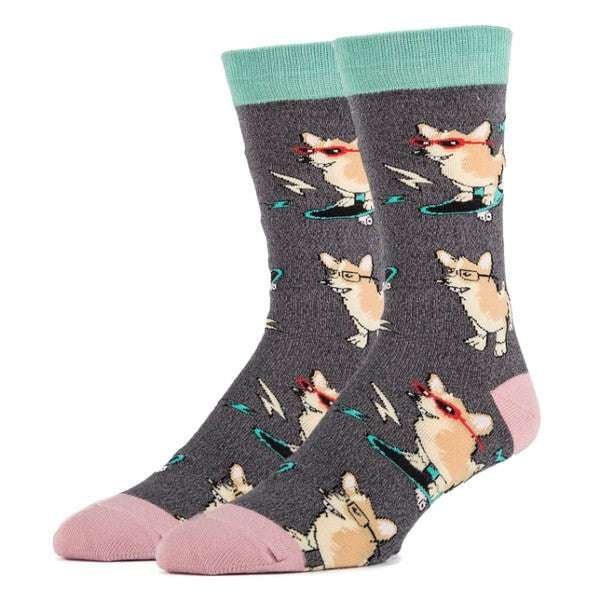 Clothing & Apparel - Premium Corgi Boi - Men's Cotton Crew Funny Socks - Clothing & Apparel | MENLL